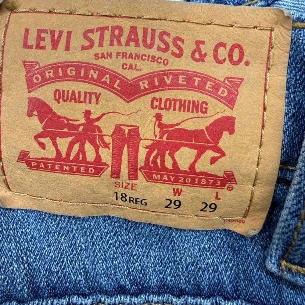 Levi‎ Strauss Boys 511 Slim Fit 18 Reg 29x29 Distressed Medium Wash Jeans